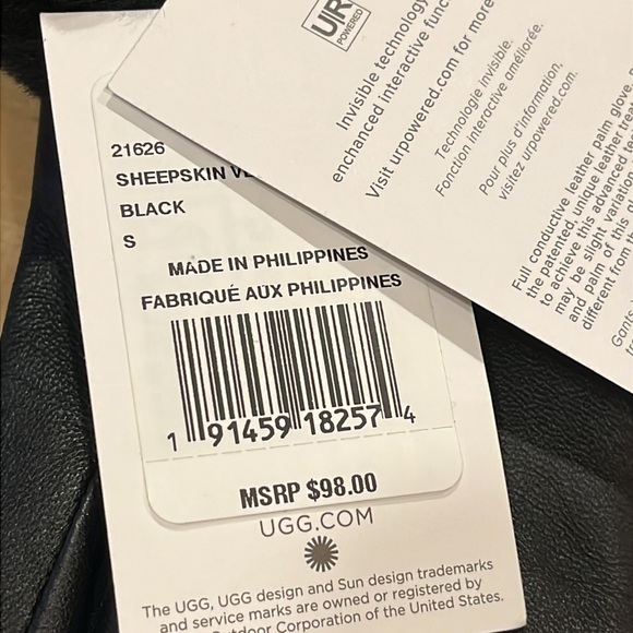 UGG Medium Fur Trimmed Gloves - Picture 2 of 4